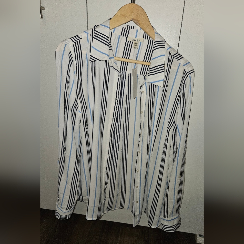 Striped Button-Up Shirt